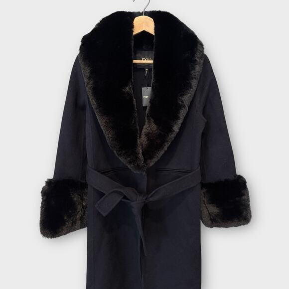 Maje Galaxyra Double-Faced Faux Fur Coat Size FR/36,US/Small - Picture 8 of 16